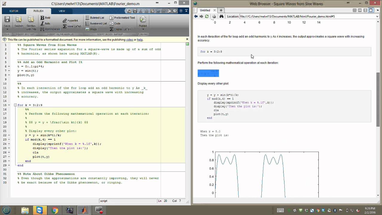 Matlab Publish Command