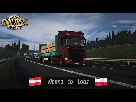 ETS2 | Scania 730 S | Vienna AT to Lodz PL | FlatRack Container Planks 25t
