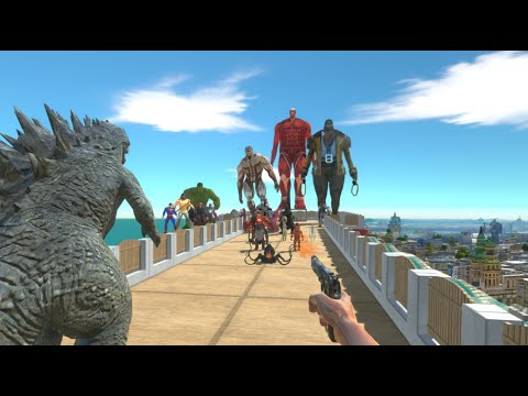 FPS avatar + Godzilla  2014 Rescue Super Heroes from Colossal Titan - Animal Revolt Battle Simulator