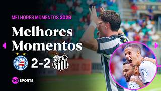 ROLLHEISER MARCA E COMEMORA IGUAL NEYMAR, MAS BAHIA EMPATA COM GOLS NO ÂNGULO | BAHIA 2X2 SANTOS