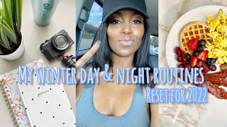 MY WINTER DAY & NIGHT ROUTINES | MOTIVATION FOR 2022❄️👩🏽‍💻💅🏽☕️📚