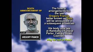 Gregory Francis ~ Short Obituary