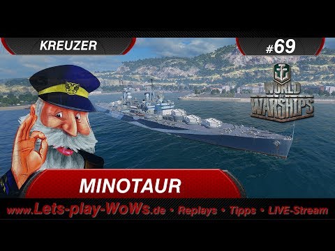 World of Warships Replay #69 : Minotaur [ 6 Kills | 232K ] deutsch
