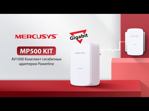 Mercusys | AV1000 Gigabit Powerline Starter Kit | MP500 KIT | 1000 Mbit/s | Ethernet LAN (RJ-45) jungtys 1 video