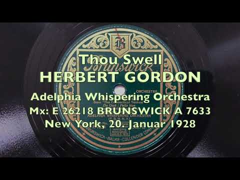 HERBERT GORDON 'G' Take: The Sunrise - Thou Swell 1928 NYC Danceband