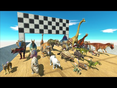 POWER UP SPEED RACE ALL DINOSAURS VS ANIMALS TO GET A TOP 1 - Animal Revolt Battle Simulator