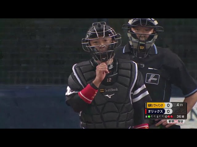 【4回裏】ホークス・高谷の素早い送球で盗塁を阻止!! 2018/10/4 Bs-H