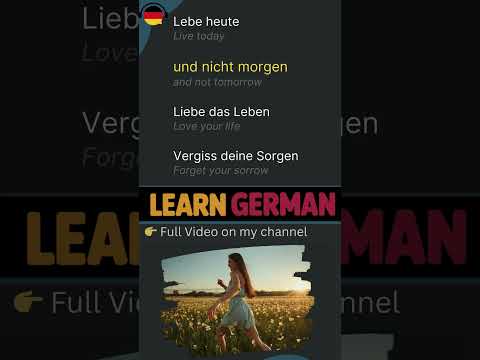 Learn German A1 with Beautiful Song Lyrics. 🎵 German Song Teaser