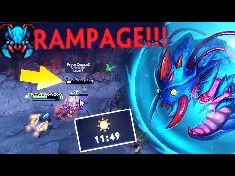 WTF 11 Min Rampage 1 Kill Per Min Electric MONSTER BUG Weaver Free Line by Aui2000 Game 7.07 Dota 2