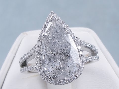 4.84 ctw Pear Shape F I1 Diamond Engagement Ring - BigDiamondsUSA