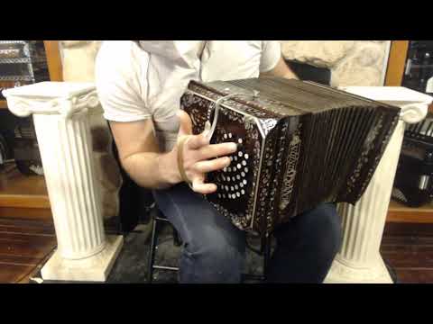 4148 - Decorated Walnut German Bandonion Bandoneon MM 34 31 $1499