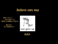 AAA:Believe own way （歌詞付き） 