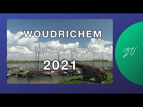 Walking route through Woudrichem in the Netherlands.