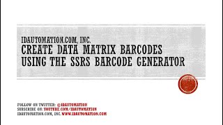 How to create #DataMatrix Barcodes using the Native Barcode Generator for SSRS