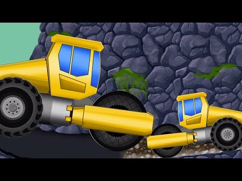 Gigante rolo de estrada | Veículos para crianças | construção veículos | Giant Road Roller For Kids