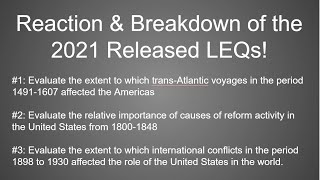 2021 Released LEQs! Reaction & Breakdown