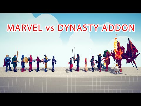 MARVEL Team vs DYNASTY ADDON Team - Totally Accurate Battle Simulator TABS