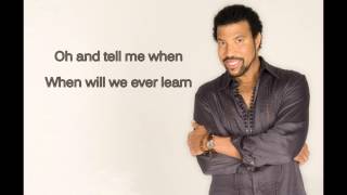 Lionel Richie - Love Will Conquer All (with lyrics on screen)