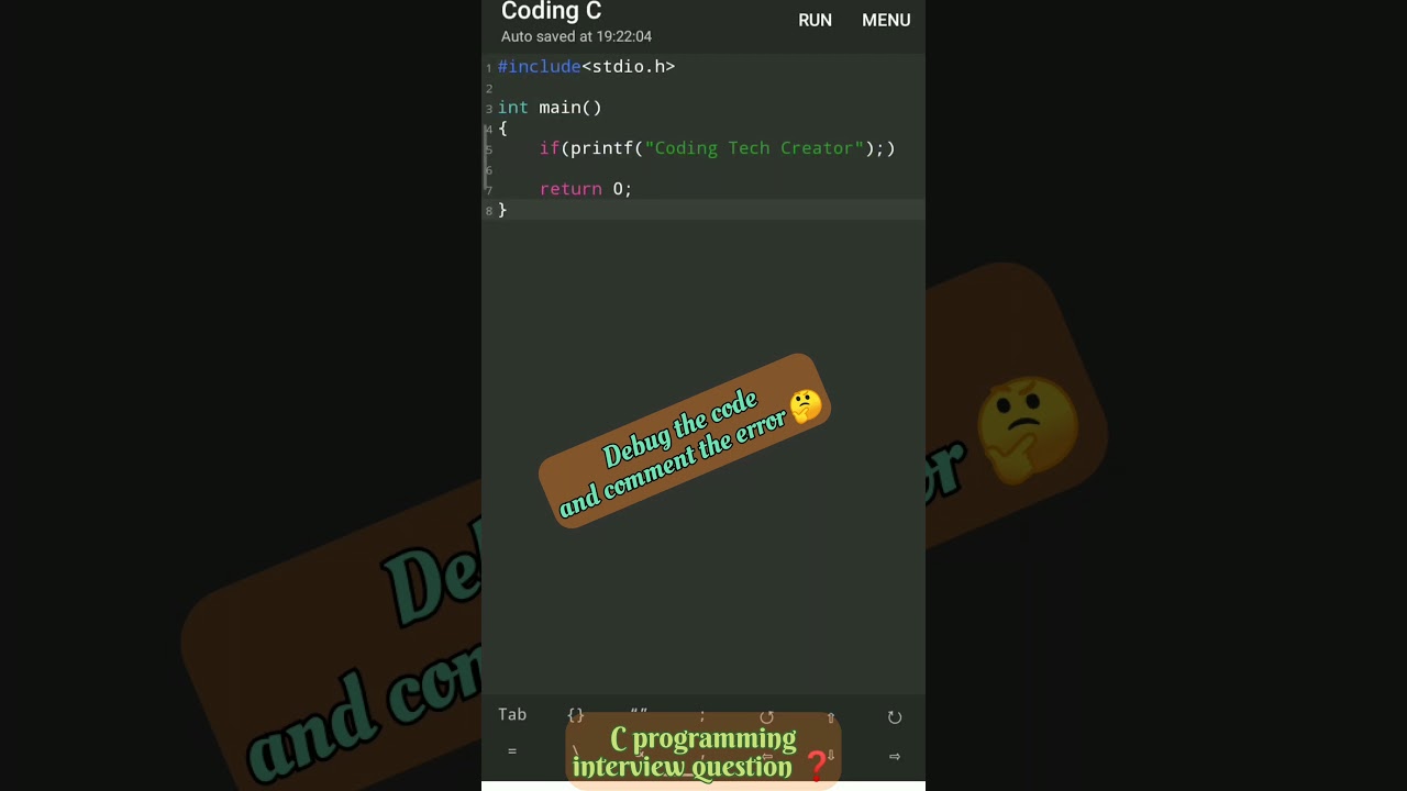 debug the code and comment 😲 - 01 #cprogramming#shorts  #codinginterview #debugging