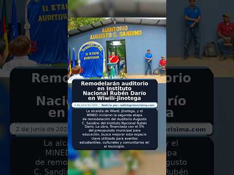 Remodelarán auditorio en Instituto Nacional Rubén Darío en Wiwilí-Jinotega