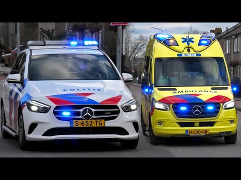 Reanimatiemelding in Elburg | P1/A1 2x MB B Klasse + Ambulance 06-188 met spoed
