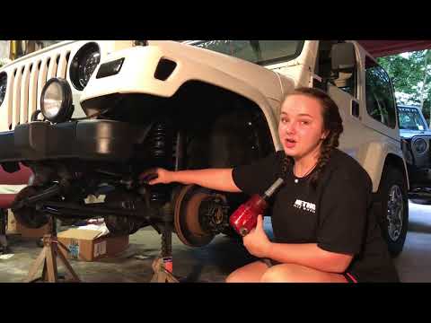 Rock Krawler 2" stock mod suspension lift install on a Jeep Wrangler TJ by Gracie Graham