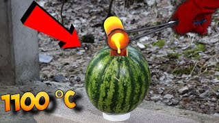 ЧТО ЕСЛИ ВЫЛИТЬ РАСКАЛЕННУЮ ЛАВУ в 1100 ГРАДУСОВ на АРБУЗ ..?!