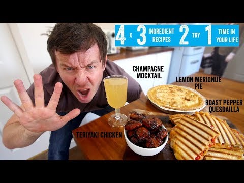 Make a 3 Course Meal & a drink with 3 Ingredients each | Ft Teriyaki Chicken