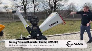 Benzínový štěpkovač LUMAG RAMBO HC15PRO – větve do 150 mm