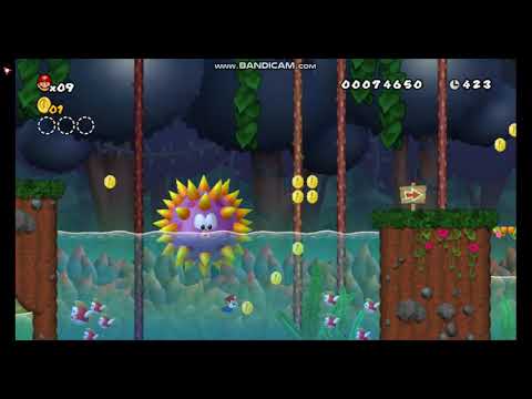 Newer Super Mario Bros Wii Low% Run - 1-3 Springwater Swamp
