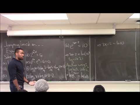 Math 1000-R03 Lecture 21 - Exponential and Log equations; Exp and Log Graphs