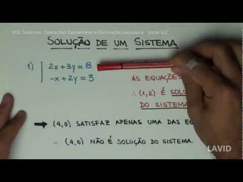 Vídeo: Álxebra matricial: sistemas, operacións elementais e eliminación gaussiana