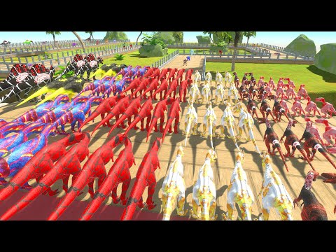 Colored Carnivore Dinosaurs vs All Units Championship – Animal Revolt Battle Simulator