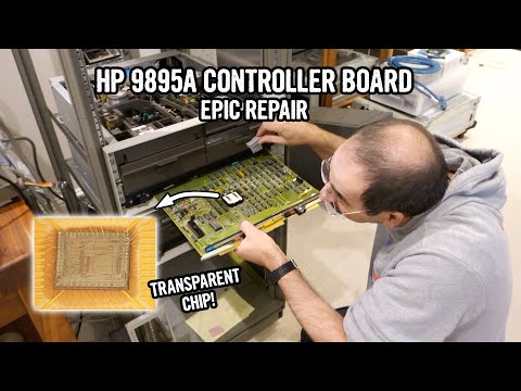 HP 9895A Part 2: Epic Controller Board Repair (and a transparent chip surprise)