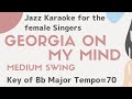 Georgia on my mind - Ray Charles -JAZZ KARAOKE for the female singers [sing along background music]