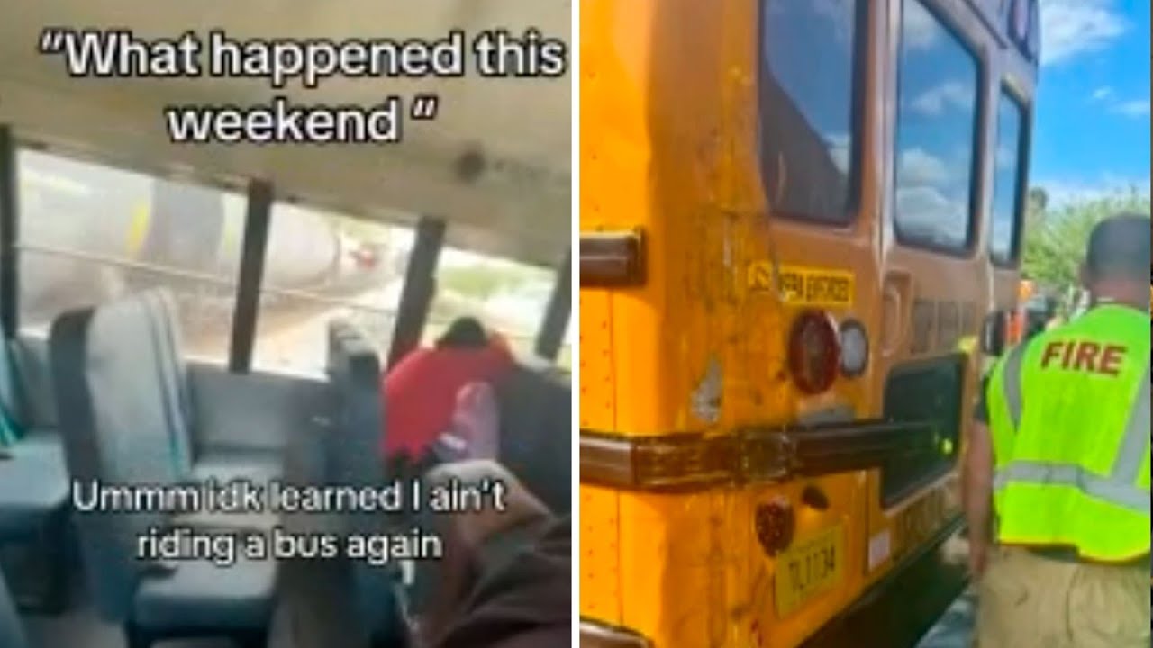 Niños graban cómo un tren golpea la parte trasera del autobús escolar en el que iban en Florida