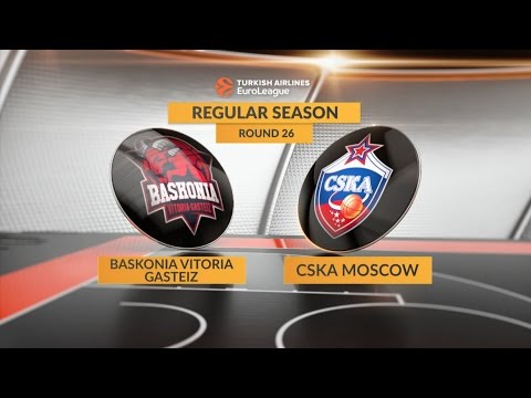 EuroLeague Highlights RS Round 26: Baskonia Vitoria Gasteiz 79-78 CSKA Moscow