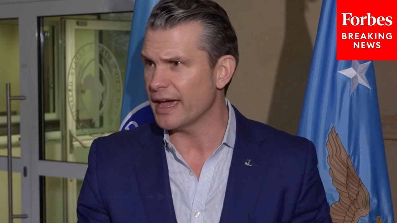Secretary Of Defense Pete Hegseth Takes Question After Question From Reporters On Trip To Germany