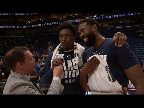DeAndre Jordan on win, Pelicans fans | On-court Postgame Interview vs. 76ers 2/21/26