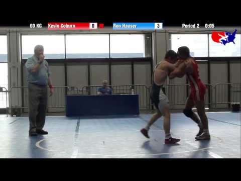 Kevin Coburn vs. Ron Hauser at 2013 Junior Nationals - FILA - GR