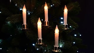 LED svíčky na skřipci – ZLATÉ – ČERVENÉ