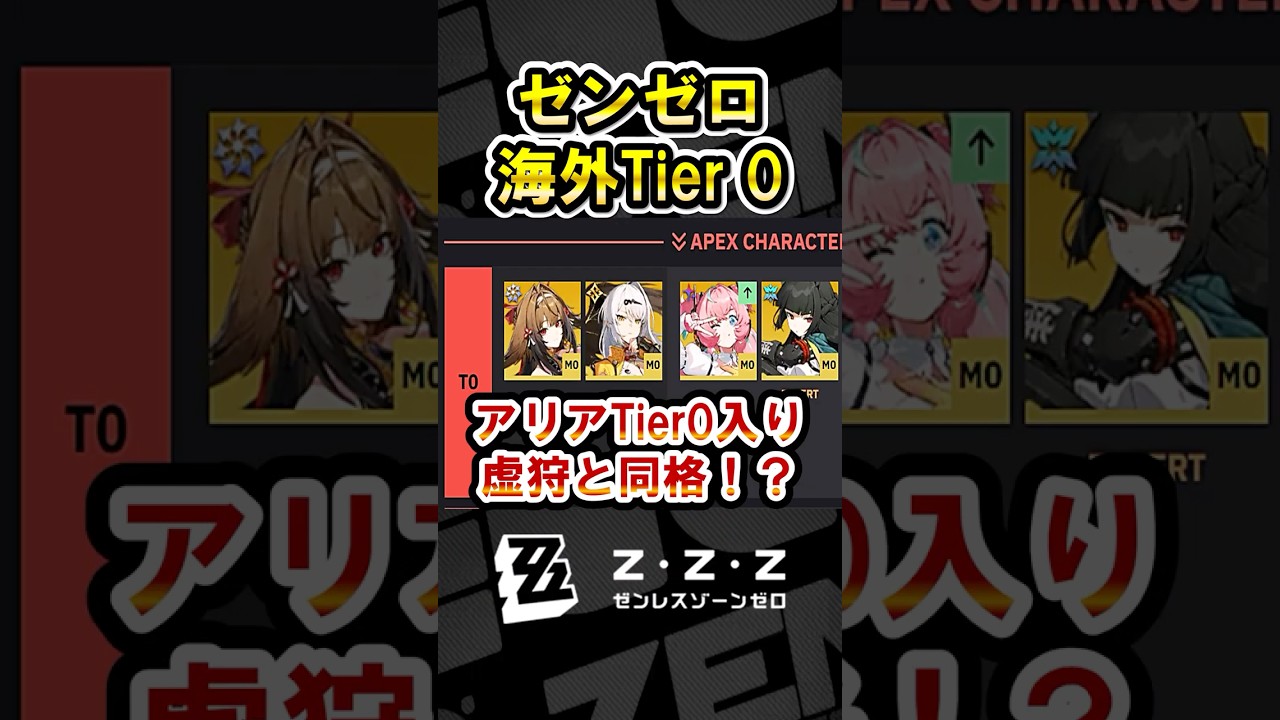 【ゼンゼロ】驚愕！アリアが虚狩アタッカーと同格のTier0という海外評価になる！みんなはアリアの評価はどのくらい高い？【ゼンレスゾーンゼロ】#ZZZ  #アリア  #南宮羽 #千夏 #妄想エンジェル