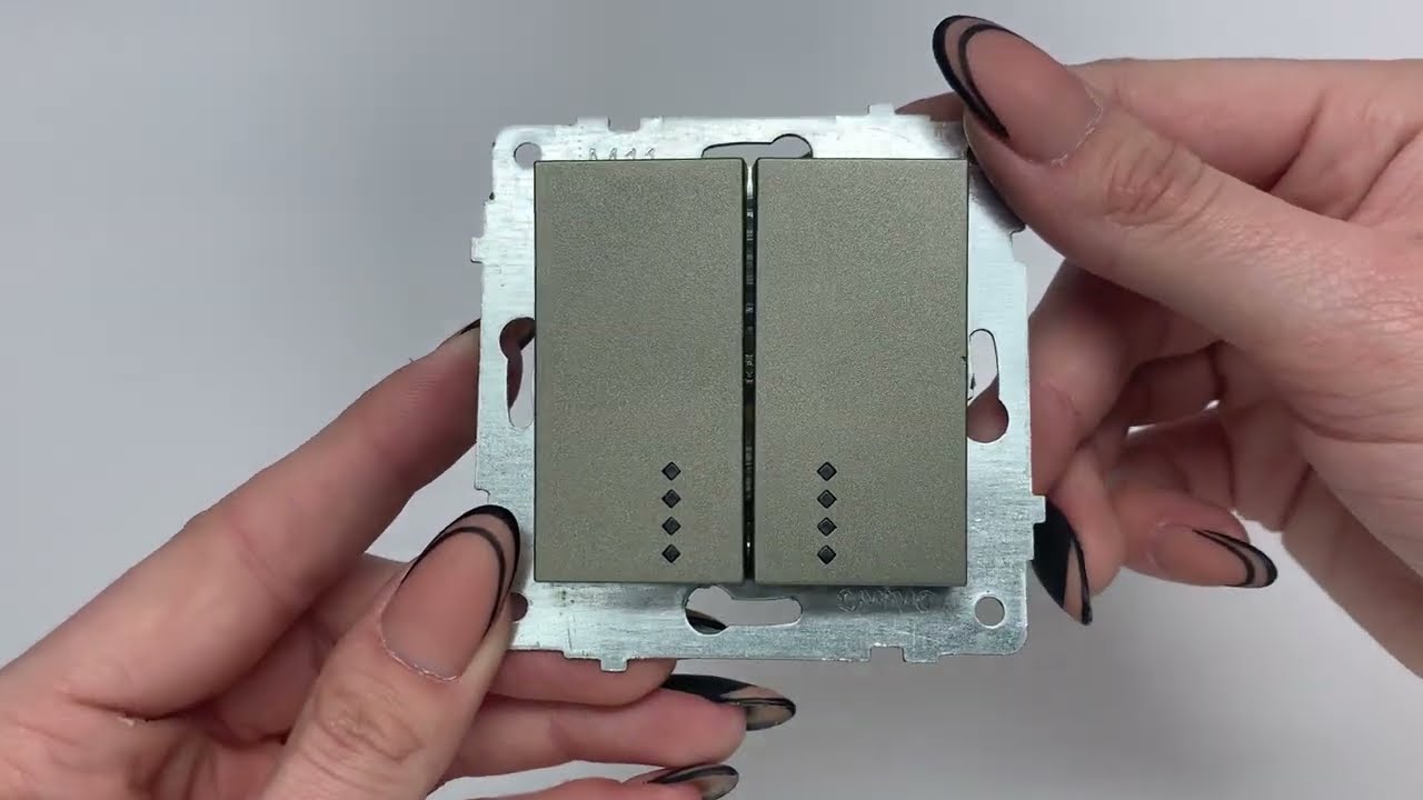 Выключатель двухклавишный с подсветкой OVIVO Grano антрацит (600-000213-203)