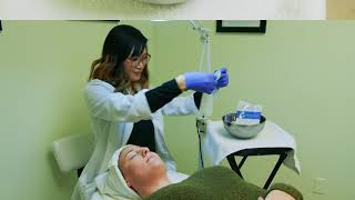 Hydrating Mask Applied With Jade Roller Soothes Skin After Microneedling