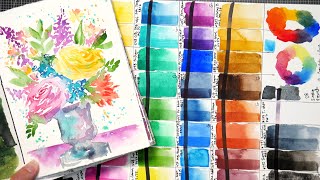 13 Minute Painting! Real-Time Loose Bouquet in Watercolors!