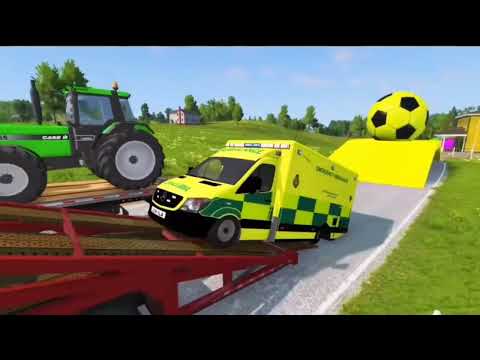Green and Red Transport Trucks to load Vehicles together | Toy Street Vehicles - Educational Videos
