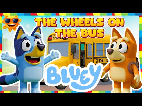 WHEELS ON THE BUS-  BLUEY & BINGO - Nursery Rhymes & Kids Songs🎶 #bedtimestories #disney