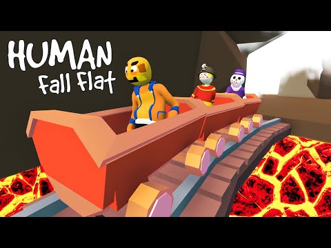 Bahn fahren im Vulkan | Human Fall Flat