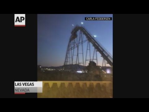 Preliminary estimates by the U.S. Geological Survey say a 7.1 magnitude quake hit in Southern California Friday night, and it was felt all the way in Las Vegas. Carla Feddersen filmed a roller coaster in Las Vegas swaying in the quake. (July 5)