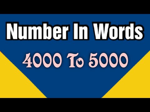 YouTube video about: How do you spell 4000?